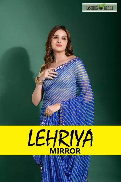LEHRIYA MIRROR BY FASHION BERRY CHIFFON  LEHERIYA SAREES  WHOLESALER IN SURAT